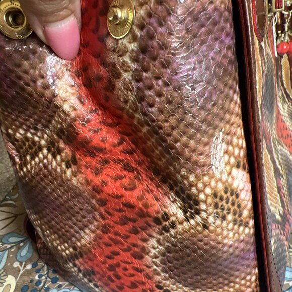 BRAHMIN ANNABELLE MULTI-COLOR ANACONDA SATCHEL Crossbody Purse - Picture 4 of 16